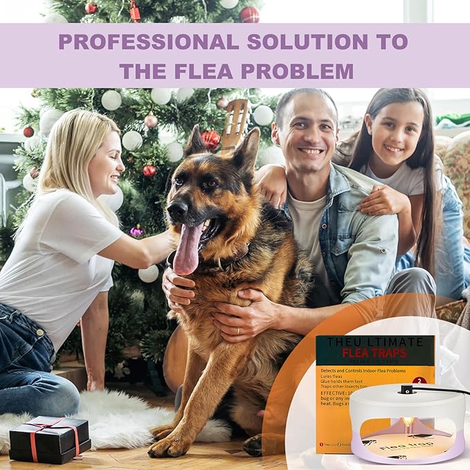4 Packs Flea Traps for Inside Your Home with 8 Sticky Disc 12 Bulbs 4 Electric Wires Flea Killer Indoor Bed Bug Light Trap for Home Indoor Safe to Pets(White, Purple)