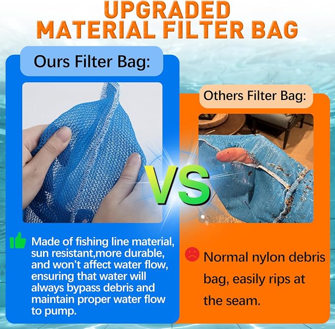 Upgraded Pool Cleaner Pool Leaf Canister Mesh Bag Compatible with Hayward W530 Series Pool Leaf Canister Permanent Bag AXW538