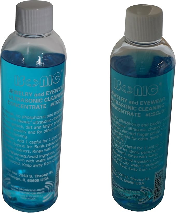 Ultrasonic Cleaner, UKOKE 3800S Professional Ultrasonic Jewelry Cleaner with Timer & iSonic - CSGJ01x2 CSGJ01-8OZx2 Ultrasonic Jewelry/Eye Wear Cleaning Solution Concentrate (Pack of 2)