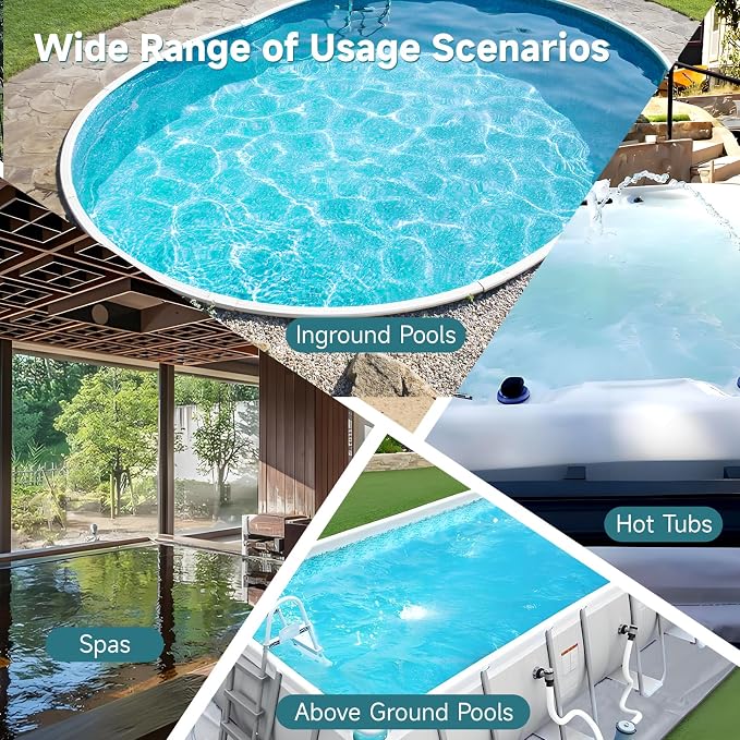 Cordless Handheld Pool Vacuum for Above & Inground Pools, with 20 Gal/Min Suction, 60 Min Runtime, Dual-Phase Cleaning System,65in Telescopic Pole, for Spas & Hot Tubs, Jet Black(New Version)
