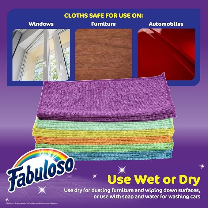 Fabuloso Multi-Purpose Cleaner 2x Concentrated Formula - 128 fl oz | 1 Gallon - Cleaner Cloth - Colors & Packaging May Vary