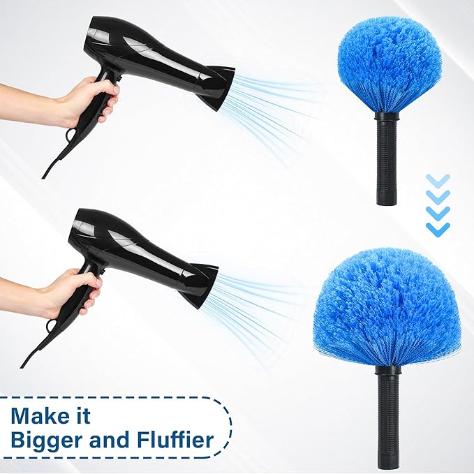 26 Feet High Reach Cobweb Duster with 6-21Ft Extension Pole, Webster Cobweb Duster with Telescopic Aluminum Pole, Spider Web Brush for Outdoor & Indoor Cleaning