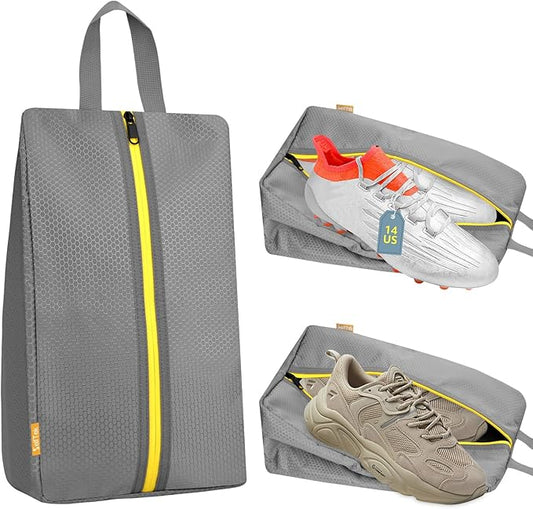 SelfTek Smell Proof Shoe Bags for Travel - Odor-Absorbing Cleat Bags for Sports, Water-Resistant Travel Shoe Organizer with Active Carbon Fabric, Lightweight Shoe Storage for Gym, G-olf, Cleats
