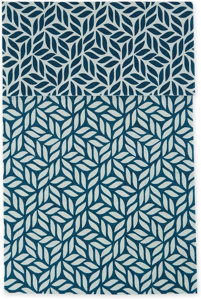 DII Fridge Liner Collection Non-Adhesive, Cut to Fit, 12x24, Nautical Blue Abstract Leaf, 6 Piece