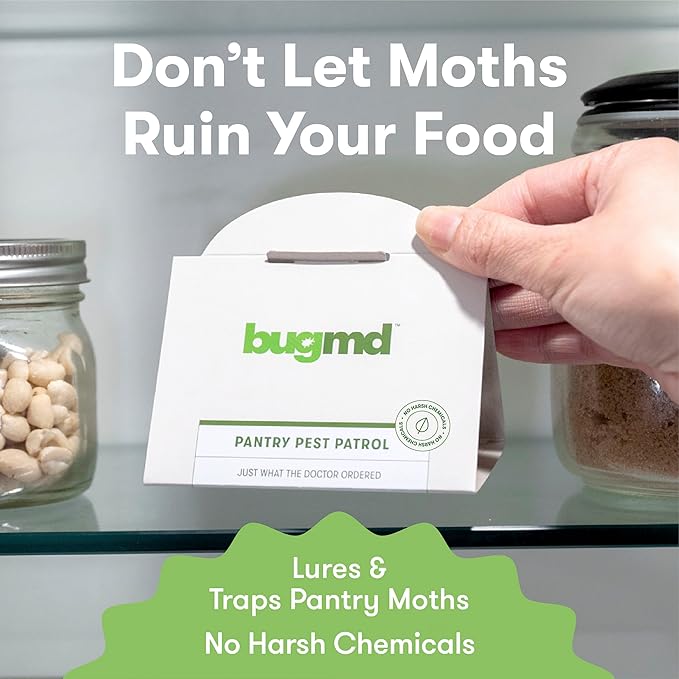 BugMD Pantry Pest Patrol Moth Trap (6 Count, Original) and Clothes Moth Boss Traps (6 Count, Black) Bundle
