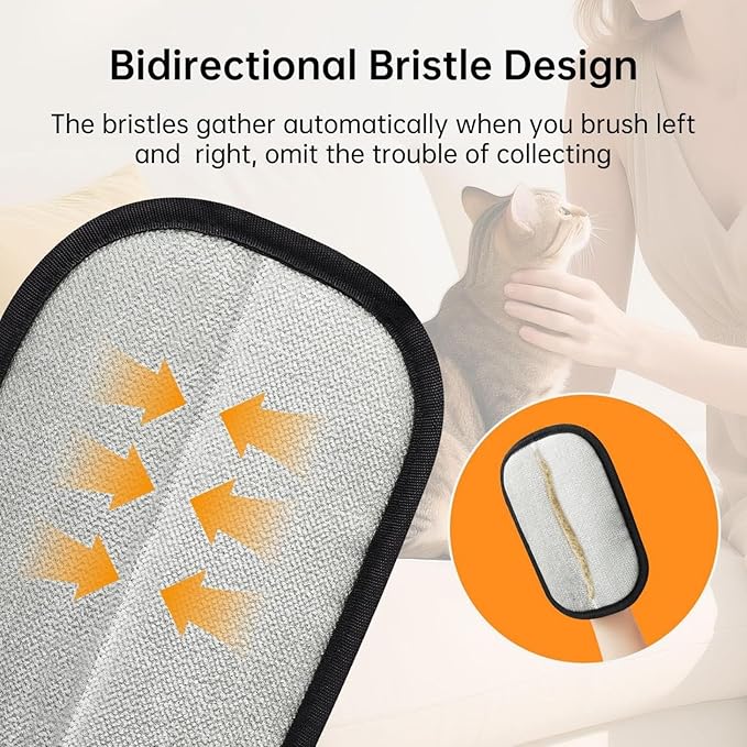 Pet Hair Removal Glove, Pet Hair Remover Gloves for Cats & Dogs, Dogs, Electrostatic Pet Hair Removal Gloves Brush for Pets Hair, Suitable for All Pets (2pcs)