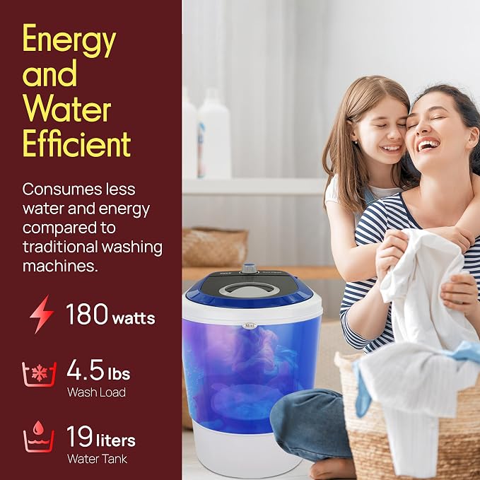 Electric Small Portable Compact Washer, Washing Machine | for Dorms, College Rooms, RV Camping, (PUCWM11)