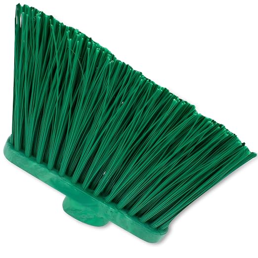SPARTA Sweeper Broom – 12 Inch Angled Outdoor Broom Head with Durable Polypropylene Bristles, Standard Thread Compatible for Home Garage or Kitchen Cleaning, Green, Pack of 12