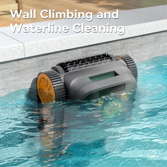 (2026 Upgrade) CliBot CB-5 Cordless Robotic Pool Cleaner, with 210 Mins Runtime, Wall & Waterline Cleaning, Smart Navigation, 5550 GPH Suction, Pool Vacuum for Inground Pools up to 3000 Sq. Ft., Black