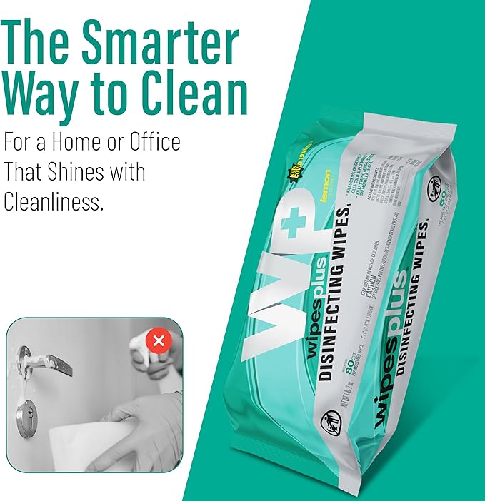 WIPESPLUS Countertop Wipes Table Wipes, Wet Wipes, 960 Count, (12 Packs of 80)