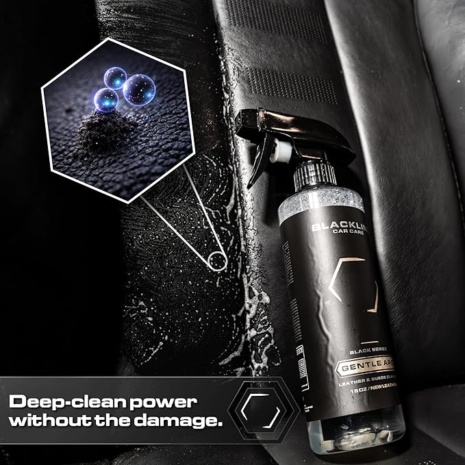 Blackline Leather Cleaner and Conditioner Care Kit - 2 (16 Fl Oz) Bottles - Effectively Cleans And Conditions Leather Car Interiors, Bags, Furniture, Appparel And More