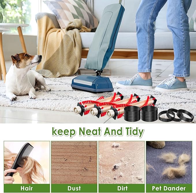 Landhoow Vacuum Roller Brush, Vacuum Belt, Compatible with XL Roller Brush XL Belt 0300604 Compatible with Oreck XL Upright Vacuum Cleaner to Keep Neat and Tidy for Home, Office (3 Pcs)