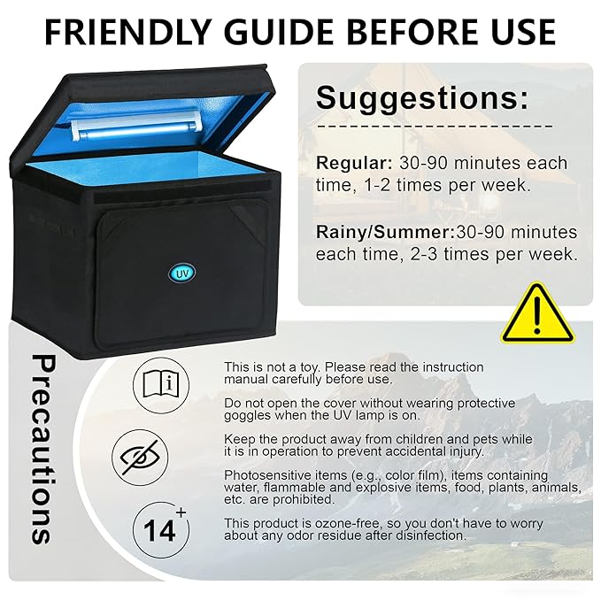 Large UV Sanitizer Box, 36L Portable Sanitizing and Cleaning Machine with 3-Level Timer, Foldable UV Cleaner Box for Household Use Like Phone, Towel, Key, Etc. Ozone Free