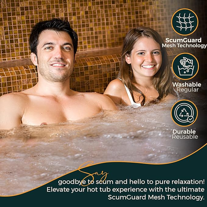 Football Hot Tub Scum Absorber 2 Pack with Pool Net Skimmer – Floating Spa Hot Tub Scum Sponge for Oils & Surface Debris, Reusable Scum Sponge for Hot Tub, Complete Hot Tub Accessories Set