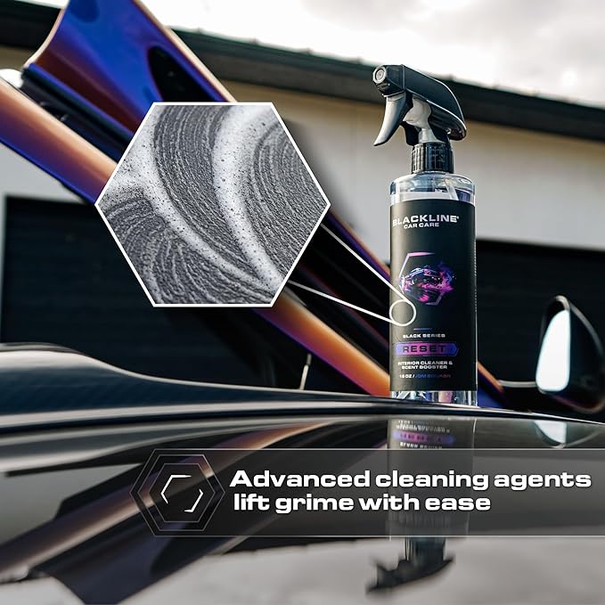 Blackline Luxury Scented Interior Cleaner Reset Deep Cleans & Deodorizes All Surfaces, pH-Neutral High-Foam Formula, Long-Lasting Premium Fragrance for Car - JDM Squash