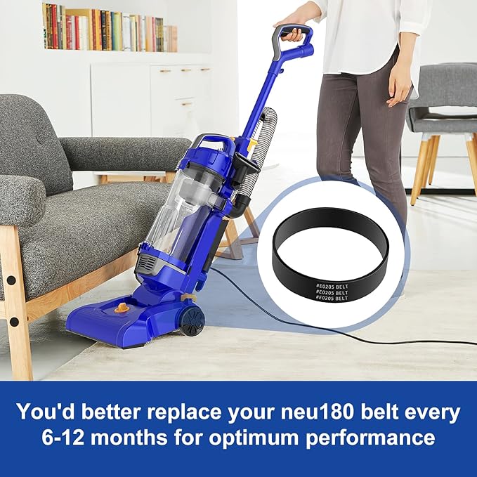KEEPOW 4 Pack E0202 Vacuum Filters & 6 Pack E0205 Vacuum Belt Compatible with Eureka Powerspeed Bagless Upright Vacuum