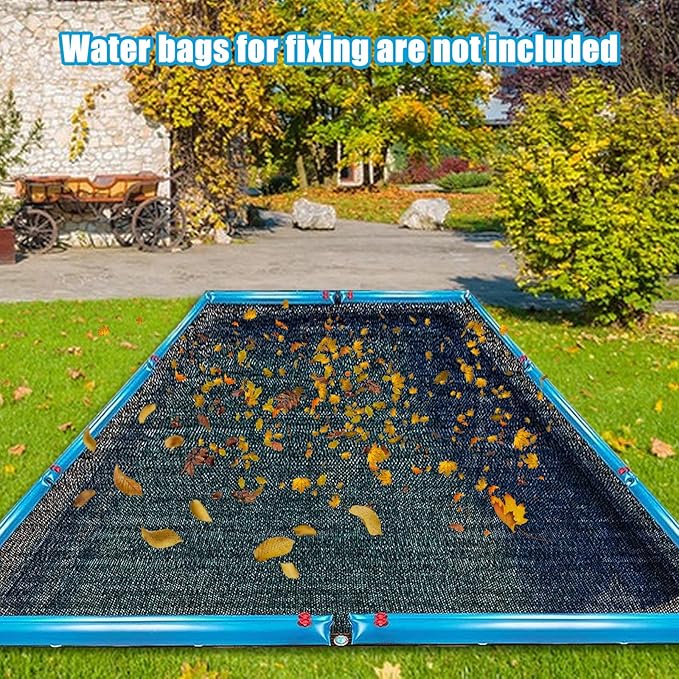 16 x 32FT Pool Leaf Net Cover- Leaf Netting for Inground and Above Ground Rectangle Swimming Pools Fine Mesh Pool Screen Cover,Winter Above Ground Pool Screen Cover, Catching Leaves, Sunshade