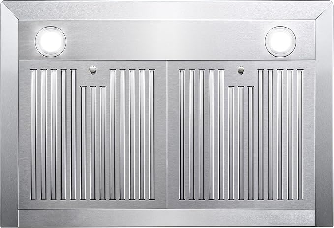 COSMO COS-63175 30 in. Vista Collection 380 CFM Ducted Wall Mount Range Hood, Button Controls, LED Lights, Stainless Steel