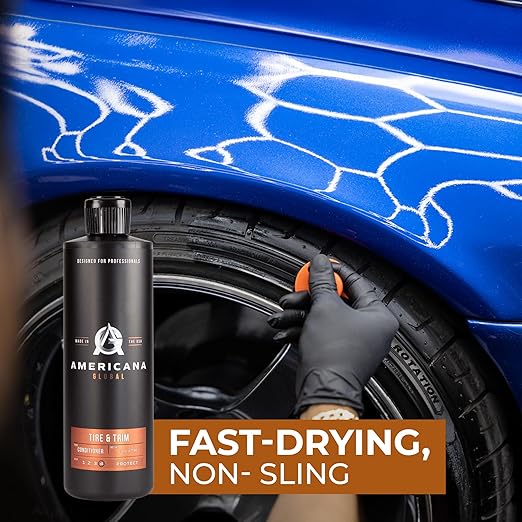 Tire & Trim Conditioner (16 fl. oz) – Water-Based Non-Sling Shine & Protectant for Rubber & Plastic, Restores Faded Surfaces, Eco-Friendly, Made in USA, Professional Grade