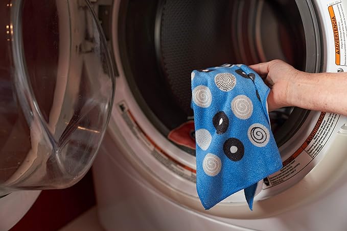 Skoy Cleaning Bundle - Cloth, Scrub, Blue Towel and Sink Holder – Environmentally Friendly, Kitchen & Household Use, Plastic-Free Packaging, Great Gift Idea!