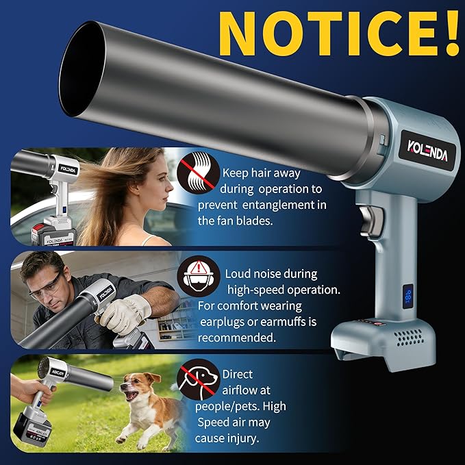 Cordless Handheld Blower | 1800G & 335MPH Powerful Air Blower, Compatible with DeWalt Batteries (Battery Not Included) | for Car Drying, Patio Cleaning, Lawn Care, and Electric Air Duster