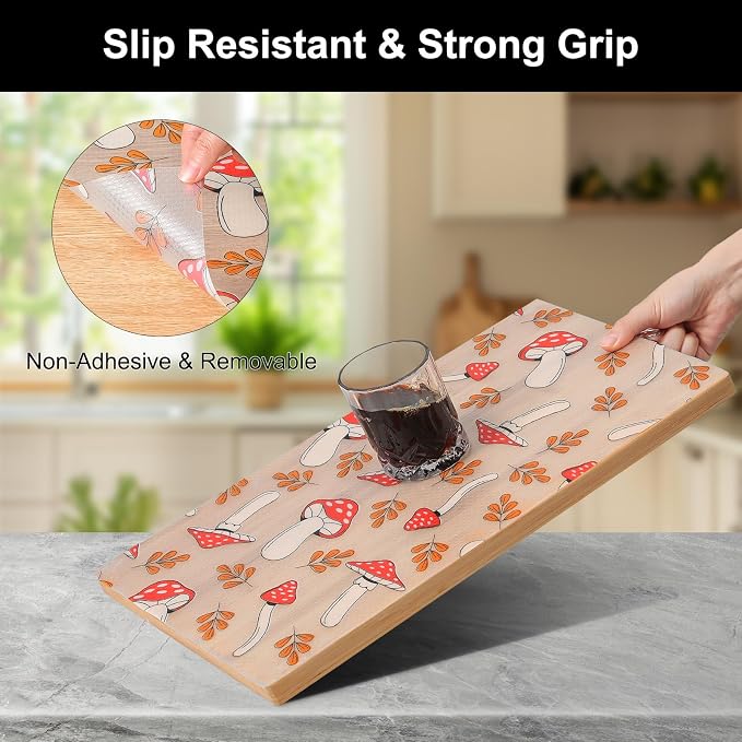 Cooyes Shelf Liner – Non-Slip Cabinet & Drawer Liner for Kitchen – Non-Adhesive Waterproof Shelf Paper with Modern Pattern – Durable EVA Cabinet Mat – Easy to Cut (Burgundy,11.8" W x 118" L)