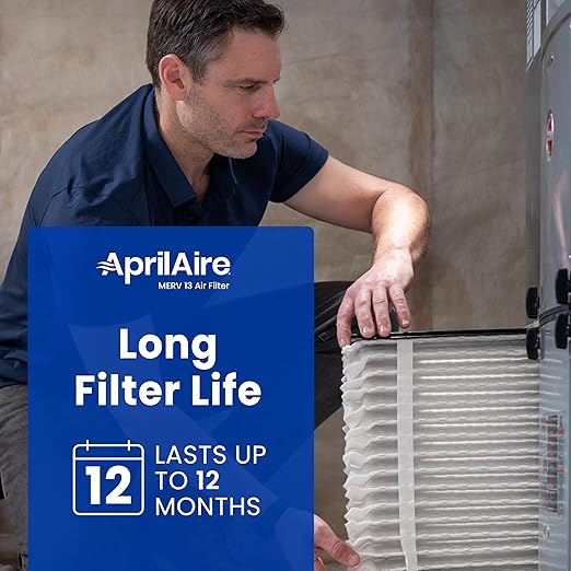 AprilAire 213 Replacement Filter for AprilAire Whole House Air Purifiers - MERV 13, Healthy Home Allergy, 20x25x4 Air Filter (Pack of 8)