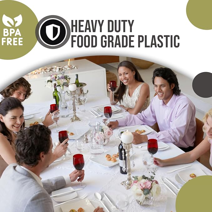 Trendables Disposable Plastic Cutlery - 120 Pack White Plastic Knives, Silverware Set