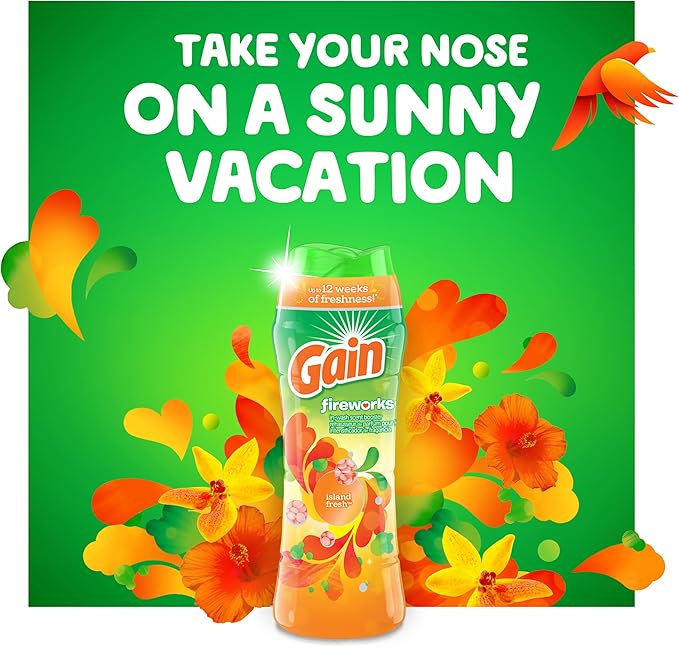 Gain Fireworks In-Wash Scent Booster, Island Fresh, 12.2 oz