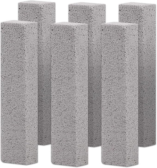 Herda 6 Pack Pumice Stone Toilet Bowl Cleaner, Powerfully Pumice Stick for Toilet Cleaning Hard Water Rings, Calcium Buildup, for Cleaning Stove, Tubs, Grills, Swimming Pools, Sinks（Without gloves）