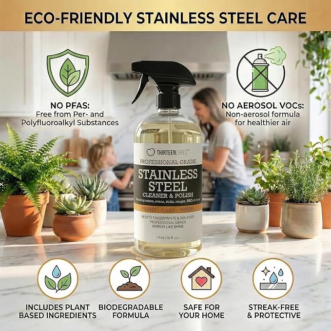 Ultimate Kitchen Care Bundle by Thirteen Chefs – Wood, Stone, All Purpose Cleaner & Stainless Steel Protection Kit