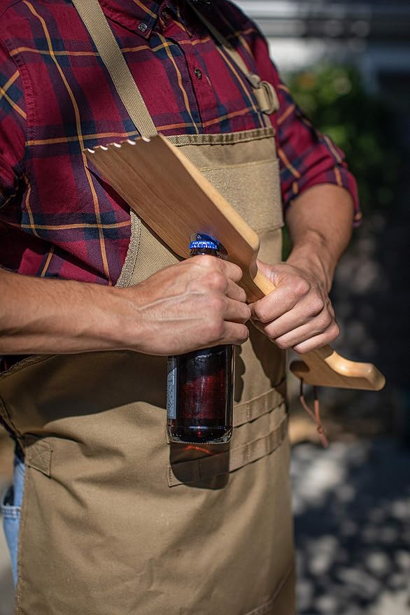 PICNIC TIME NCAA Unisex-Adult NCAA Hardwood BBQ Grill Scraper with Bottle Opener