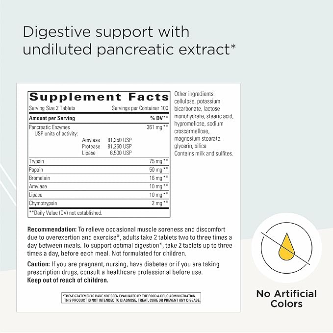 Integrative Therapeutics Bio-Zyme - Pancreatic Enzyme Complex for Digestive Support* - Aids Breakdown of Foods for Healthy Digestion* - Undiluted Pancreatic Extract - 200 Tablets (100 Servings)