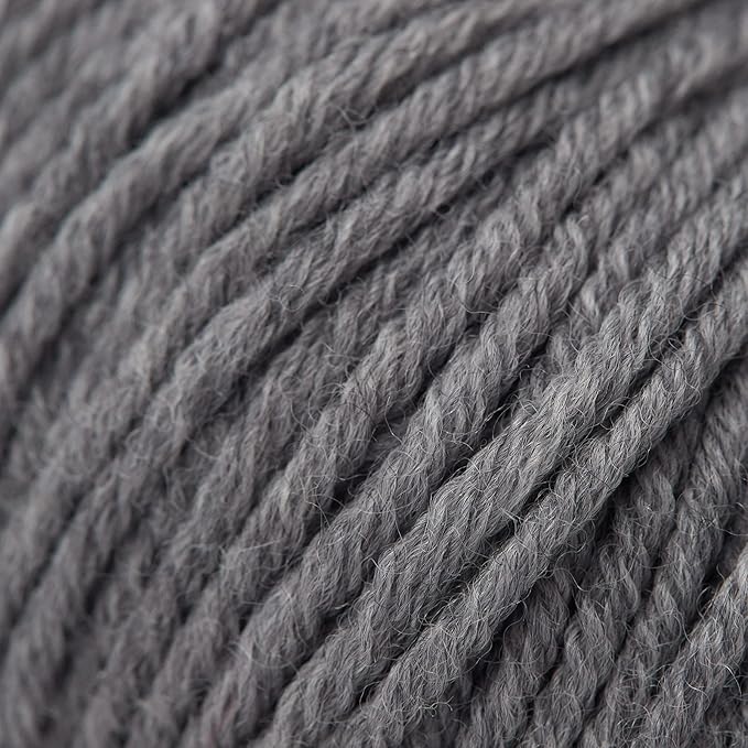 100% Merino Wool Yarn, 6-Ply Luxurious and Soft Yarn for Hand Knitting & Crocheting, 1.76 OZ/50g, 127 yds/116 Meters (Gray, 3 Balls)