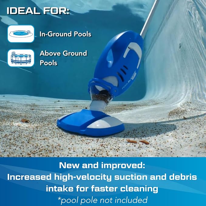 NEW 2026 POOL BLASTER Max Cordless Pool Vacuum for Inground & Above Ground Pools, More Suction Power, 60 Min Runtime, Omni-Directional Rollers, Easy Charging, Handheld, Rechargeable Pool Cleaner Vac