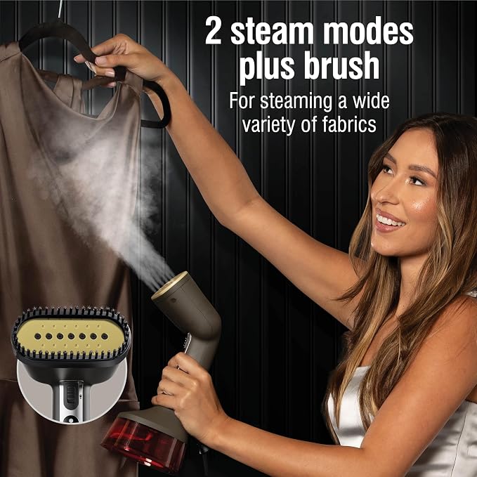 CHI Handheld Garment Steamer for Clothes, 1600W, 20-Minutes Steam Time, 300ml Water Tank, 2 Steam Modes, Portable, Fabric Brush, Ergonomic Handle, 10' Cord