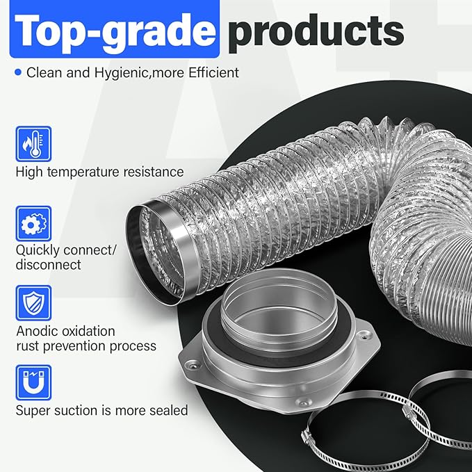 Magnetic Dryer Vent MV-180 Connector Kit, 4 Inch for Tight Spaces, Strong Magnetic Seal, Easy Quick Installation, Improves Airflow & Safety, GTD65EBSJ3WS, GTD42EASJ2WW, GTD42GASJ2WW