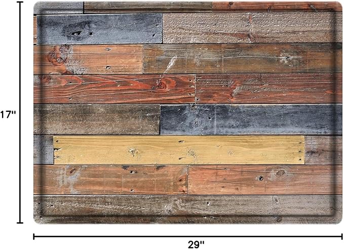 WODEJIA Flannel Mat Non Slip Bedside and Living Room,Clearance MatS Absorbent Moisture Dust Forlaundry Room,Bath Rugs Sponge Foam Soft for Bathroom and KitchenRustic Old Wooden Board 30 x 18 Inches