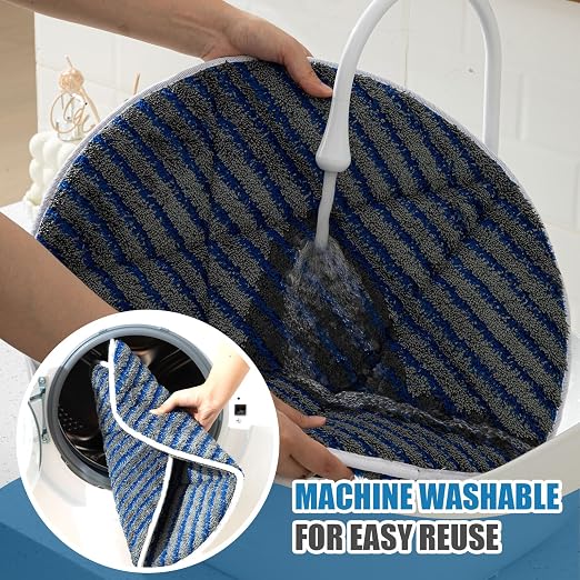 Tioncy 3 Pcs 17 Inches Microfiber Carpet Bonnets Scrubber Brush Carpet Bonnets Pads Commercial Grade Rug Scrubber Abrasion and Absorbency with Cleaning Strips