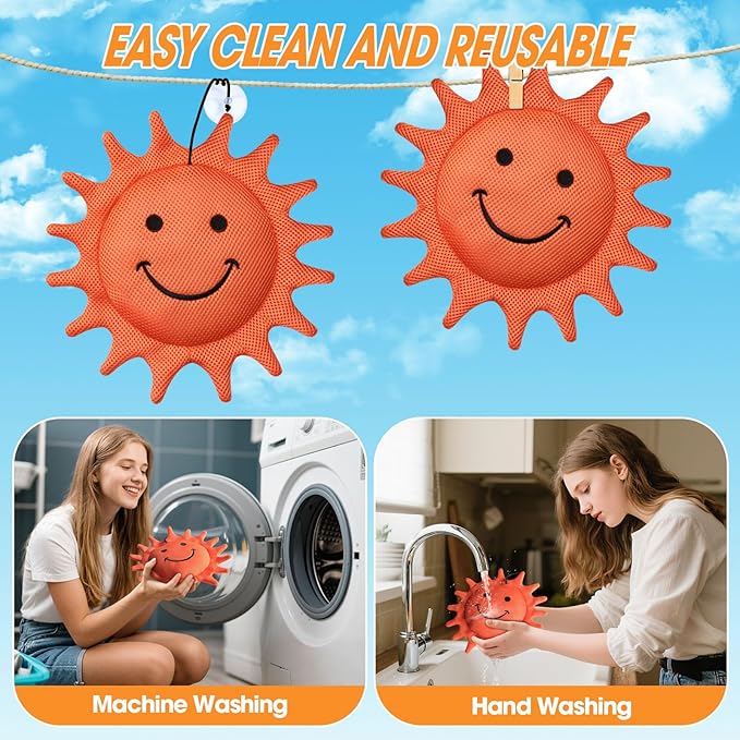 Hot Tub Scum Absorber, Hot Tub Accessories, Spa & Pool Scum Eliminating Balls,Hot Tub Scum Sponge for Hot Tub Oil Absorbing Sponge for Hot Tub Skimmer, Hot Tub Sponge Scum Remover (Sunflower)