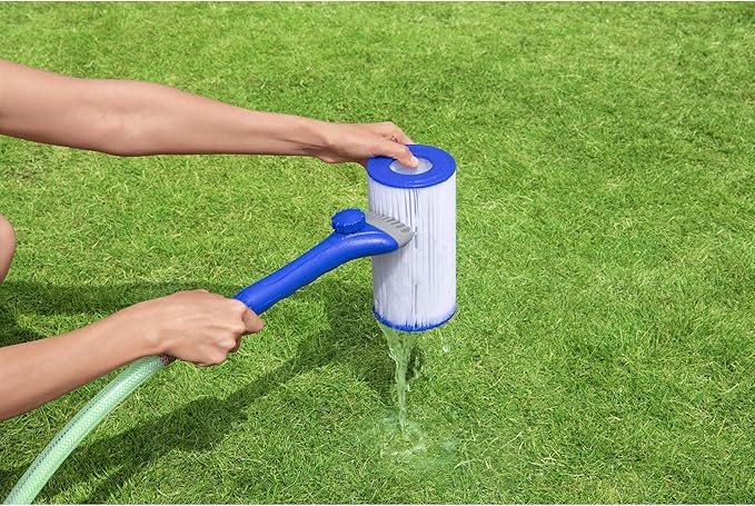Bestway Flowclear Aqualite Pool Filter Cartridge Cleaning Tool Hose Attachment with Removable Comb Style Head and Water Flow Control Knob