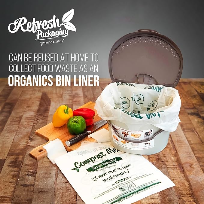 100% Certified Compostable Shopping Bags - Multipurpose Use - T-Shirt Style Bags - 500 Bags Per Case - Eco Friendly - Reduces Waste - Sustainable - No Pollution - Zero Waste