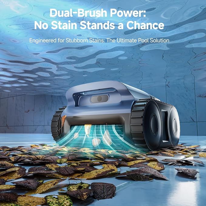 (2026 Upgrade) SAT 25 Cordless Robotic Pool Vacuum, AI Sonar Navigation, 180 Mins Runtime, Wall Climbing Auto Cleaner for Inground Pools - Not Fit for Pools with Sharp Steps or Raised Floor Drains