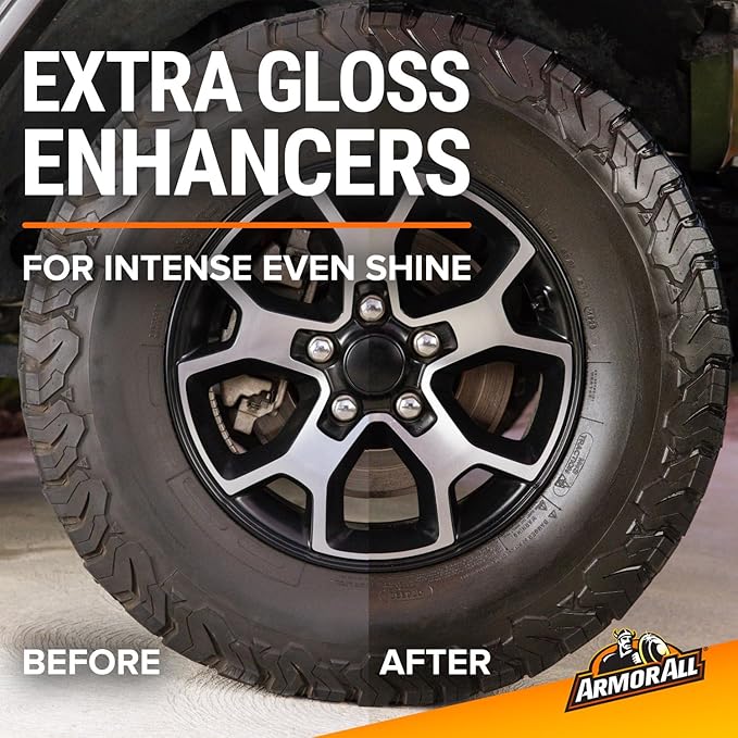 Armor All Tire Shine, One-Step Tire Shine Spray for Precise, Even Shine and Minimal Overspray, 2 Count
