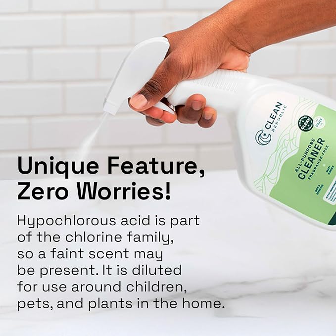 All-Purpose HOCl Cleaning Spray, TSA Compliant Travel Size, 3.4oz, 4-Pack | Multi-Surface Cleaner, Hypochlorous Acid, No Chemical Residue, Fragrance Free, Non-Toxic, Daily Use, Family & Pet Safe