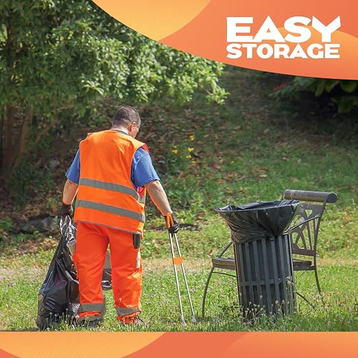 2 Pack Reacher Grabber Tool 34 Inch Lightweight Litter Pick up Sticks Aluminum Rustproof Trash Grabber Garbage Picker Garden Leaf Cleaning Trash Tong Reaching Assist Tool for Elderly Cleaner(Orange)