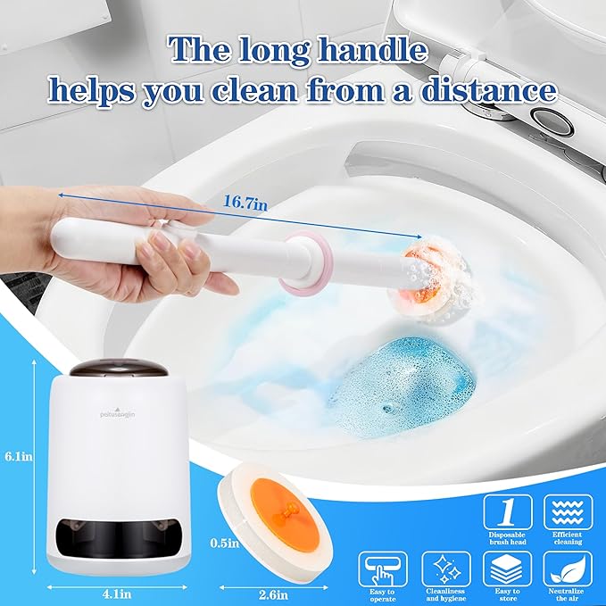 Pack of 40 Disposable Toilet Brush Refills, Designed Exclusively for Automatic pop-up Toilet Brushes. Toilet Brush Refills (Ocean Scent). Not Compatible with Electric Toilet Brushes.(40white)