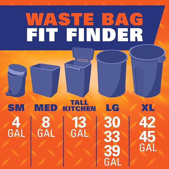 Hefty Heavy Duty Trash Bags, Large | 42 Gallon | For Contractors | 26 Count, Pack of 2