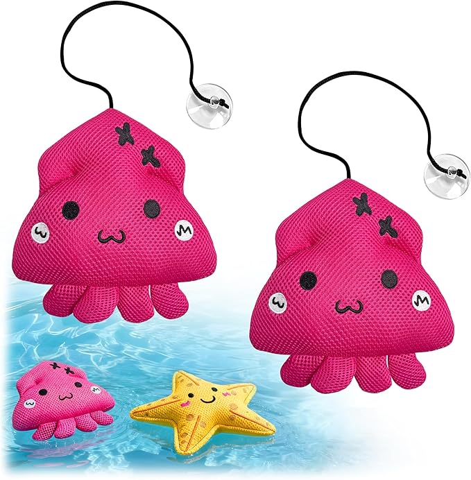 Hot Tub Scum Absorber, Upgrade Reusable Squid Hot Tub Absorber Accessories Sponge for Spa & Pool Cleaner, Hot Tub Oil Absorbing Keeps Water Clean