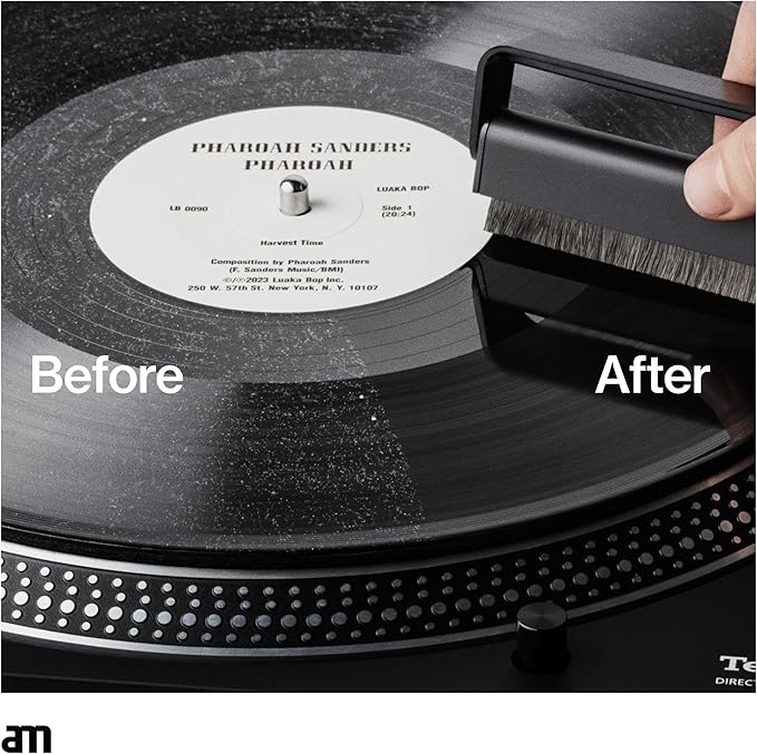 am Premium 4-in-1 Vinyl Cleaning Kit – Record Cleaner Liquid, Anti-Static Brush, Stylus Cleaner & Microfiber Cloth – Essential Record Cleaning Kit for Turntables and Vinyl Record Players